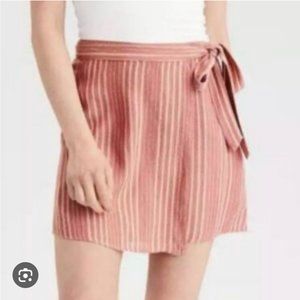 American Eagle Orange/peach striped tie skirt